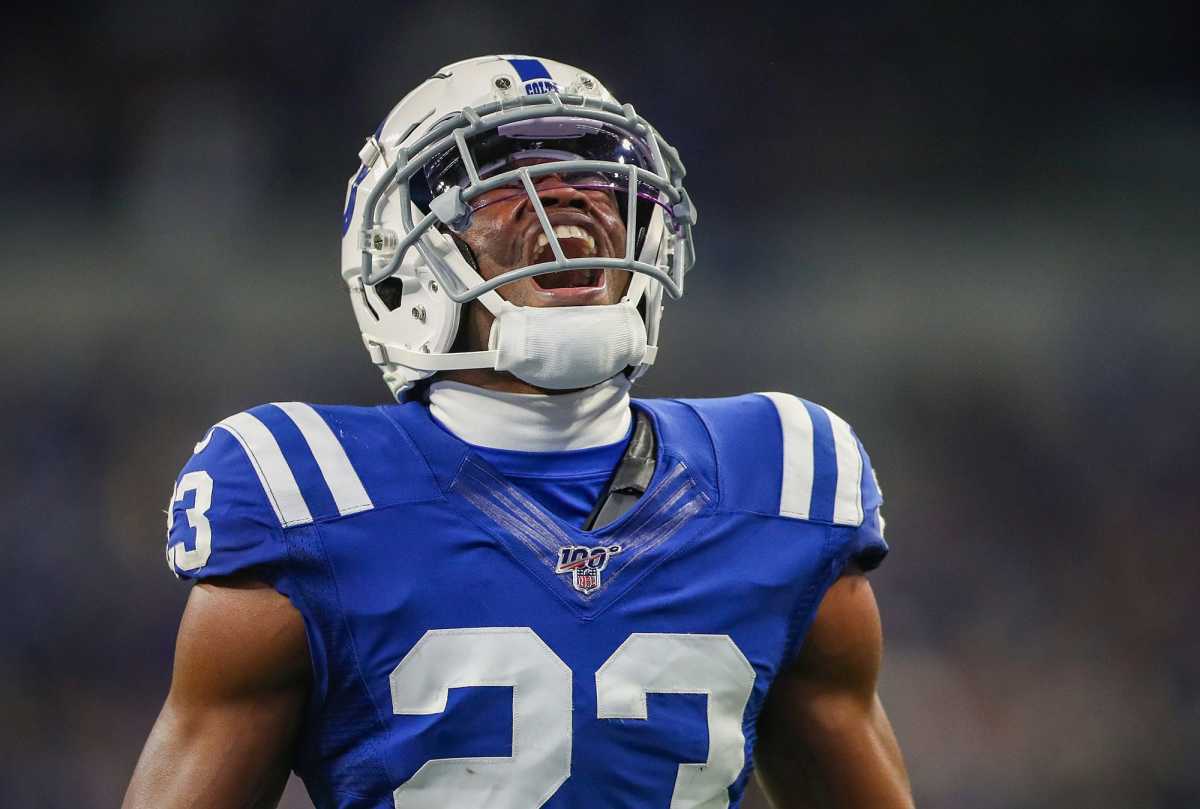 Indianapolis Colts cornerback Kenny Moore II (23) screams after knocking a pass away to stop the Jaguars on their fourth down during the third quarter of the game against the Jacksonville Jaguars at Lucas Oil Stadium in Indianapolis, Sunday, Nov. 17, 2019. The Colts won, 33-13. Indystar Staff Photographer Jenna Watson Best Photos Of The Year 2019
